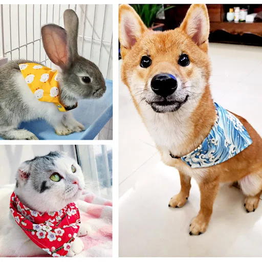 Adjustable Pet Cat Bandana Bibs Dog Collar Tie Necktie Dogs Scarf Rabbit Puppy Cats Triangular Bandage Bow Tie Pet Acces