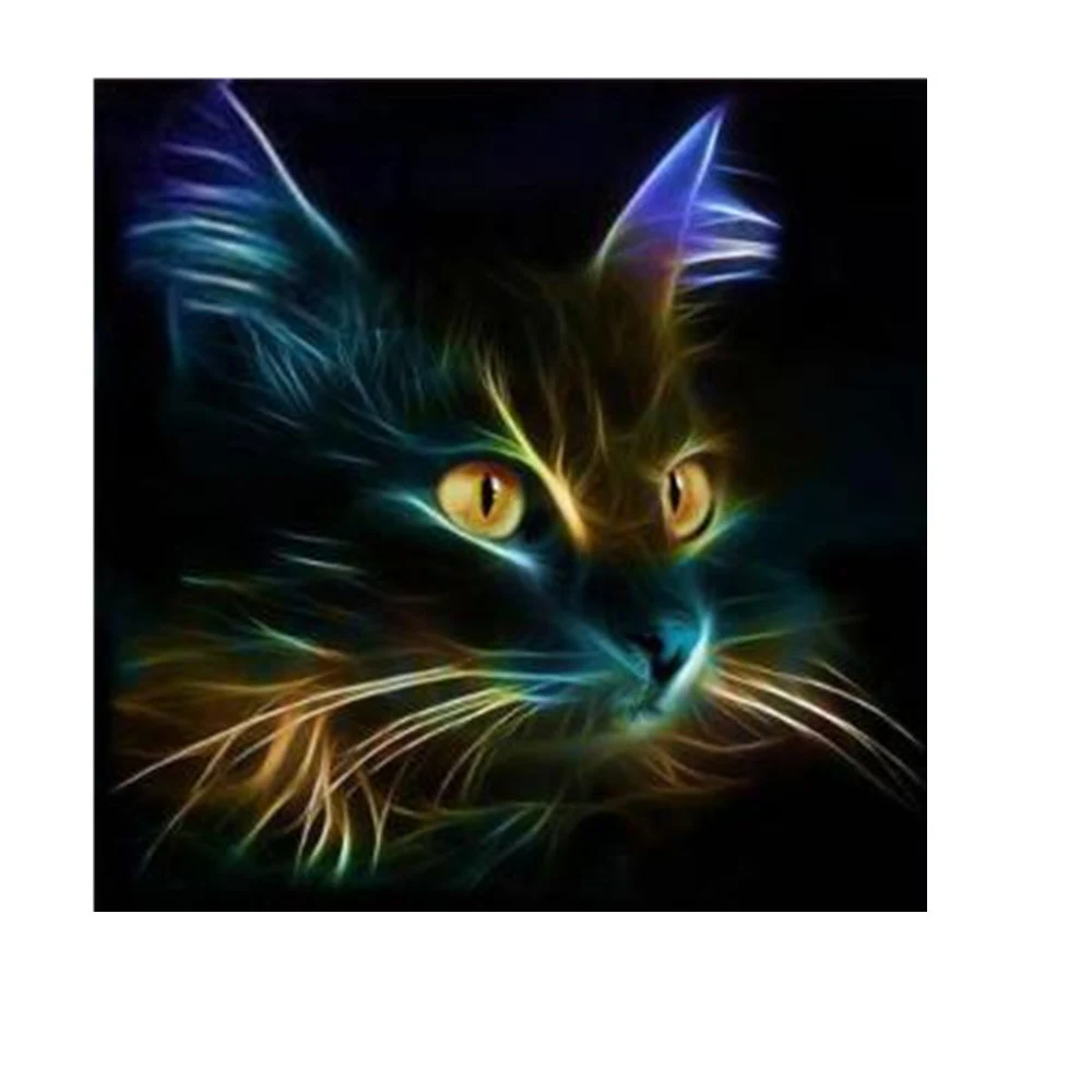 Title 2, Kit de peinture diamant motif chat néon et magn...