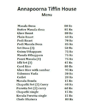 Annapoorna Tiffin House menu 5