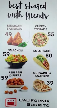 California Burrito menu 2