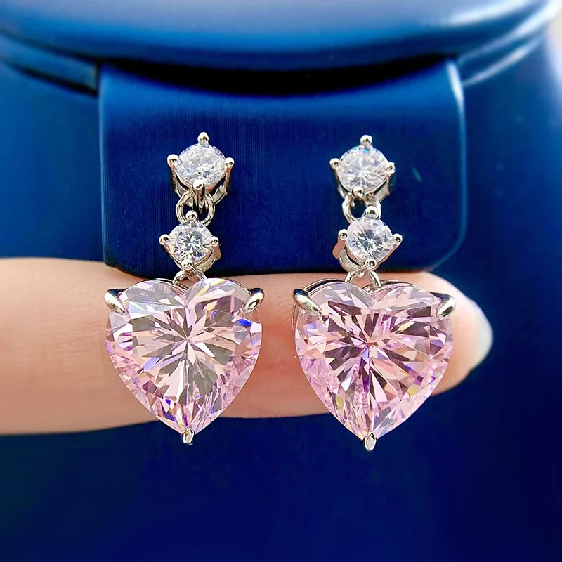 Title 3, Zilveren luxe oorbellen voor dames met strass e...