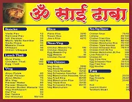 Om Sai Dhaba menu 1