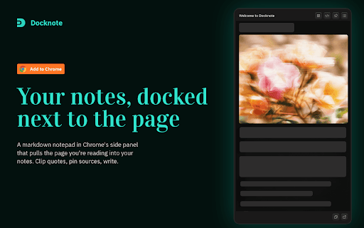 Docknote — Side Panel Notes, Web Clipper & Markdown screenshot 1