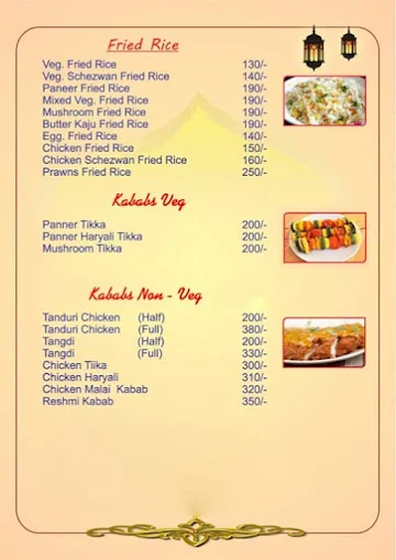 Hyderabad Shahi Restaurant menu 
