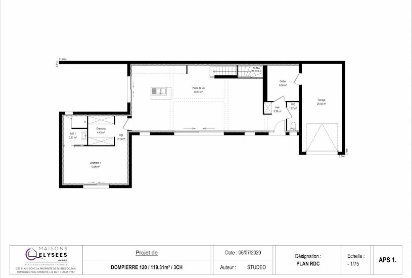  Vente Terrain + Maison - Terrain : 405m² - Maison : 164m² à Châtelaillon-Plage (17340) 