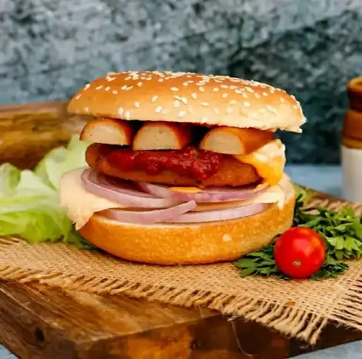 Chicken Tikki And Sausage Burger