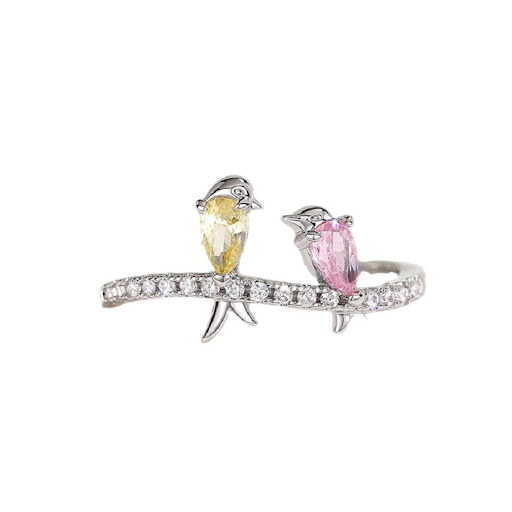 Title 4, Womens Colorful Bird Ring Cute Swallow. A char...