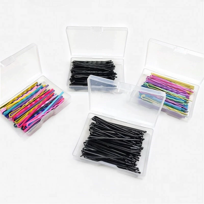 50 Koreanische Haarspangen-Set in Box. Einfache, elegante Ein-Wort-Clips für Pony und abstehende Haare. Perfekt für den Alltag.