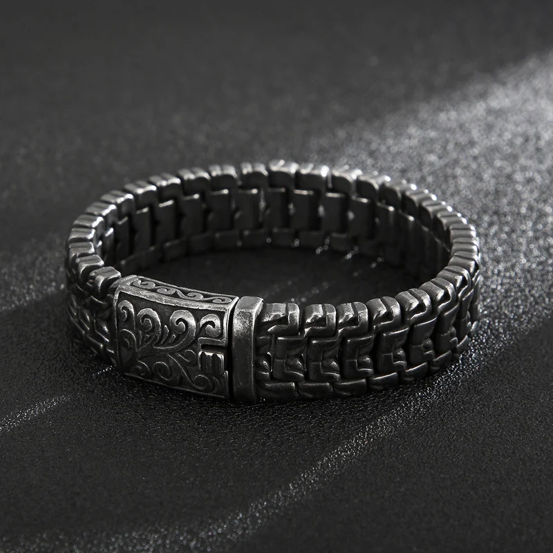 Title 2, Pulseira masculina de aço titânio hip hop, simp...
