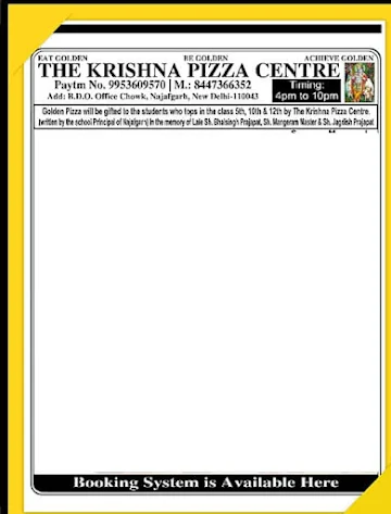 The Krishna Pizza Center Foodcart menu 