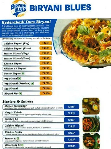 Biryani Blues menu 