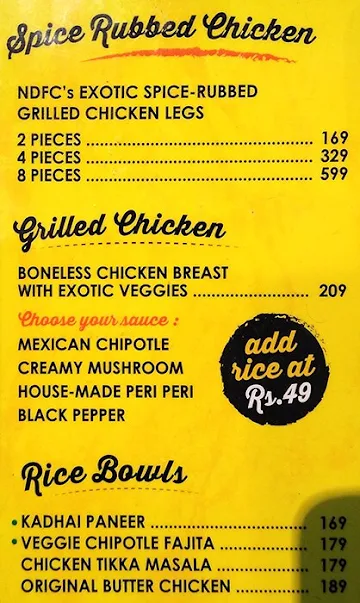 New Delhi Fried Chicken and Co menu 