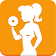 Fitness with dumbbells icon