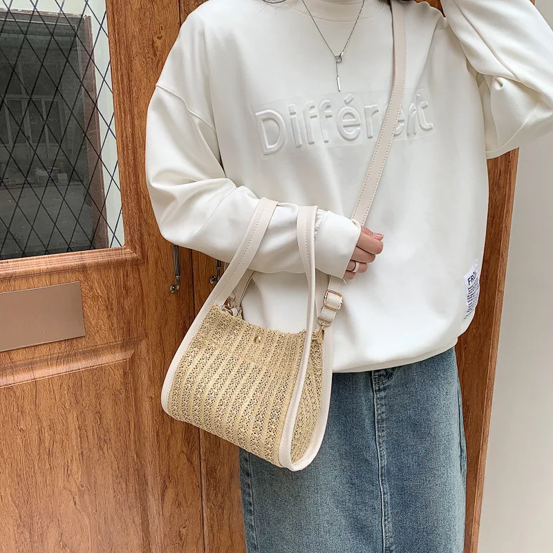 Title 1, Color Contrast Simple Casual Braided Single Sho...
