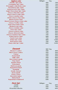 Cake Bakers 24x7 menu 1