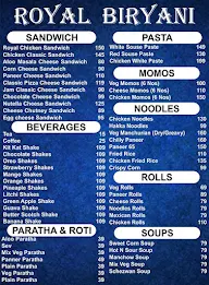 Royal Biryani menu 1