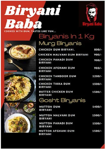 Biryani Baba menu 