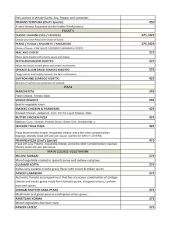 Baffin Bay menu 