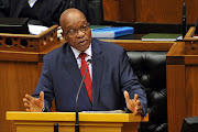 President Jacob Zuma in parliament.