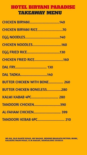 A R Biryani Paradise menu 