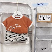 Bộ Cộc Tay Xoop Cotton 4 Chiều In Chữ Nghiêng Cho Bé Trai Bé Gái (12 - 22Kg) Bc85, Đồ Bộ Thời Trang Quần Áo Trẻ Em Mặc Nhà