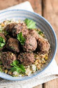 Spiced ostrich meatballs with herbed cauliflower rice.