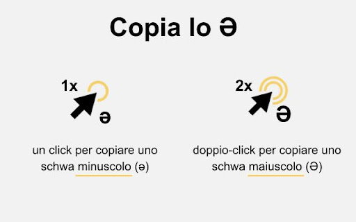ə - copia uno schwa (minuscolo o maiuscolo) con un click