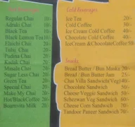 Chai Villa menu 1