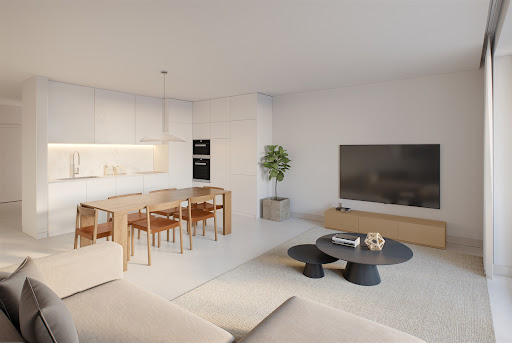 Prestige apartment for sale in Lagos (Portugal) - Open white modern living room and kitchen
