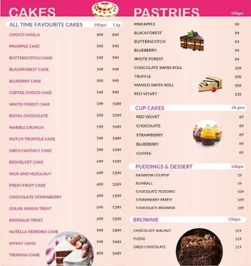 Winni Cakes & More menu 