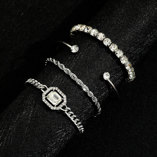 Title 11, Fashion Jewelry 4 Pcs Crystal Bracelet Set Bohe...
