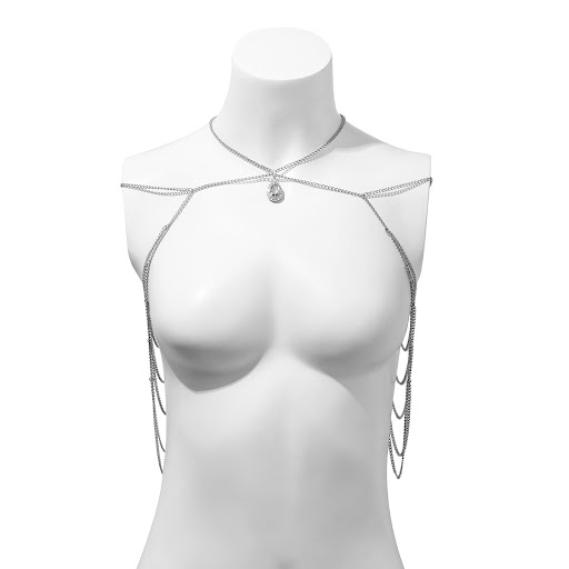 Title 6, Simple drop alloy necklace with diamonds, offer...