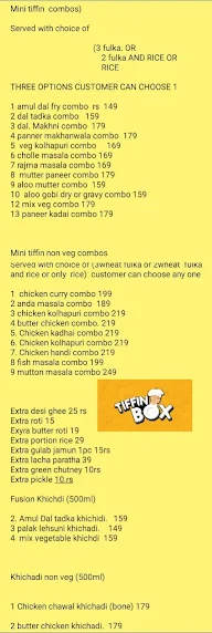 Veg Tiffin Box menu 1