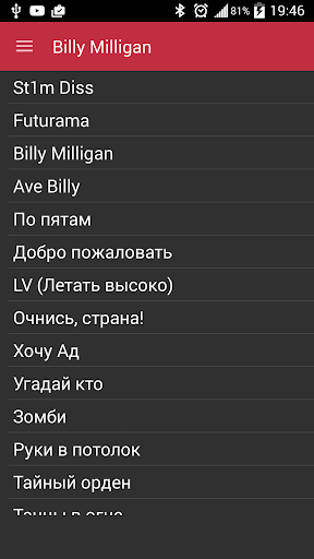 Billy Milligan. Тексты треков.