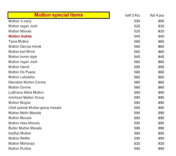 Champa Ka Mutton menu 