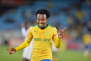 Percy Tau of Mamelodi Sundowns during the Absa Premiership match between Mamelodi Sundowns and Bidvest Wits at Loftus Versfeld Stadium on April 14, 2018 in Pretoria, South Africa. 