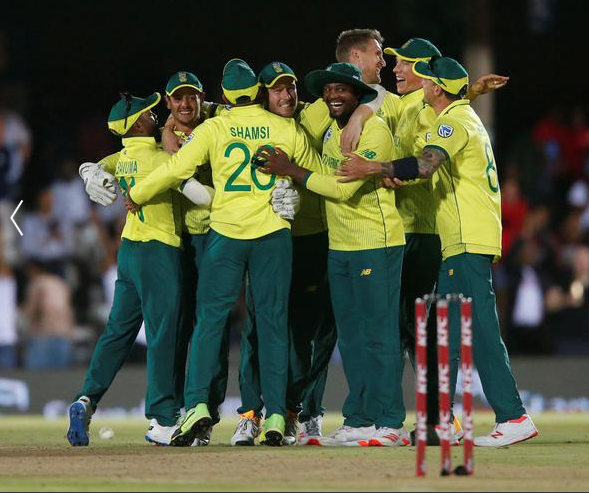 South Africa players celebrateduring a past match