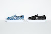 supreme × vans slip-on "hole punch denim" black