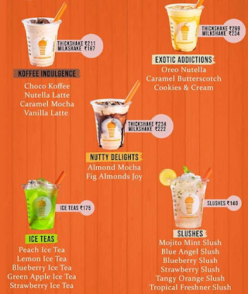 The Thickshake Factory menu 