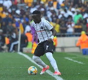 Gabadinho Mhango of Orlando Pirates during the Carling Black Label Cup match against Kaizer Chiefs at FNB Stadium on July 27 2019. 