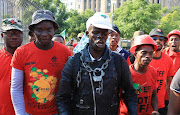 EFF supporters gather at the Pretoria Church Square  