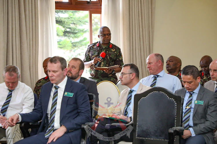 Members of the delegation at the Defence Headquarters in Nairobi on May 21, 2024.