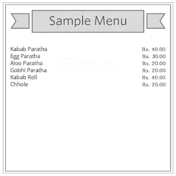 Noor Paratha Wala menu 