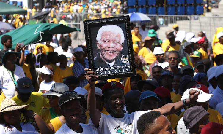 ANC supporters at the Nelson Mandela centenary celebrations in Cape Town on 11 February 2018.