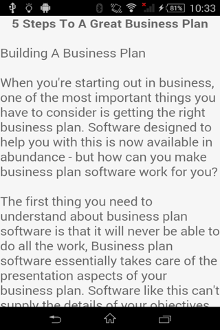 Important aspects of business plan