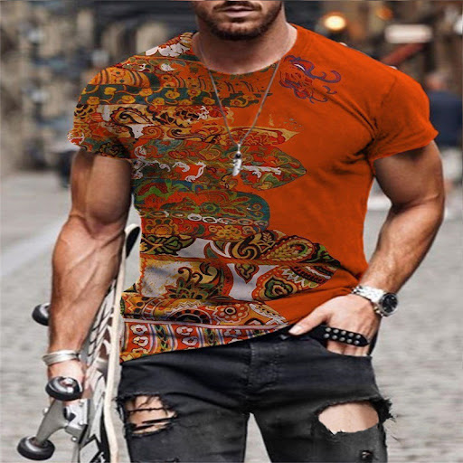 Title 8, Mens New Fashion Print Simple T-shirt