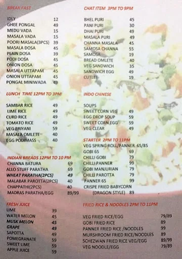 Triveni Cafe - New menu 
