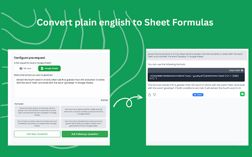 Spreadsheet Formula Generator & Formula Bot