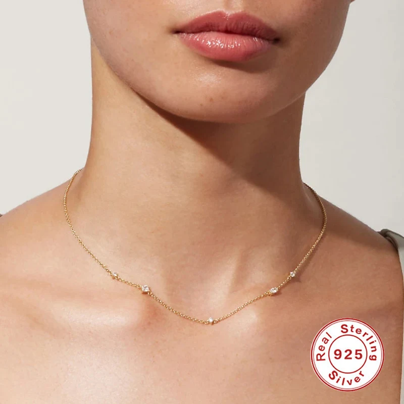 Title 2, Collar Mini Clavícula Versátil de Plata de Ley ...