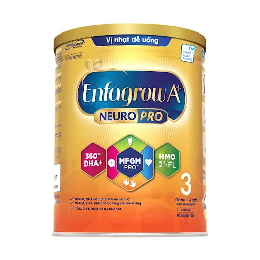 Sữa bột Enfagrow A+ NeuroPro 3 Vị Thanh Mát  với 2’-FL HMO cho trẻ từ 1 – 3 tuổi – 400g (Date 29/8/2024)